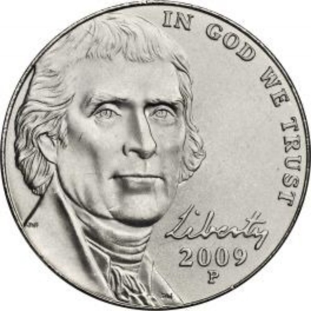 2009 P & D Jefferson Nickels - Monticello Reverse - Collectible Five Cent Coins